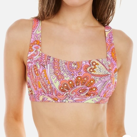 JESSICA Simpson Flower Child Scoop Retro Bra - Picture 1 of 8